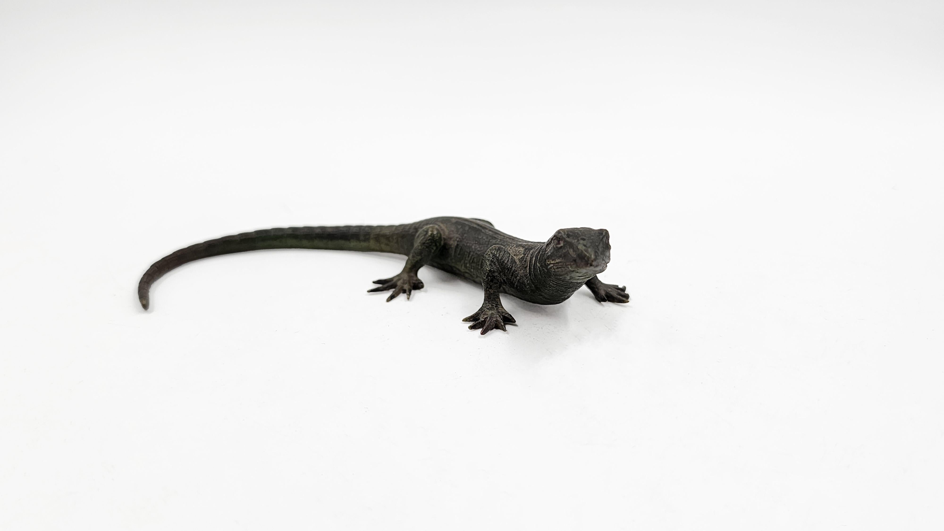 Iguane en bronze viennois avec peinture polychrome originale Bon état - En vente à Autonomous City Buenos Aires, CABA
