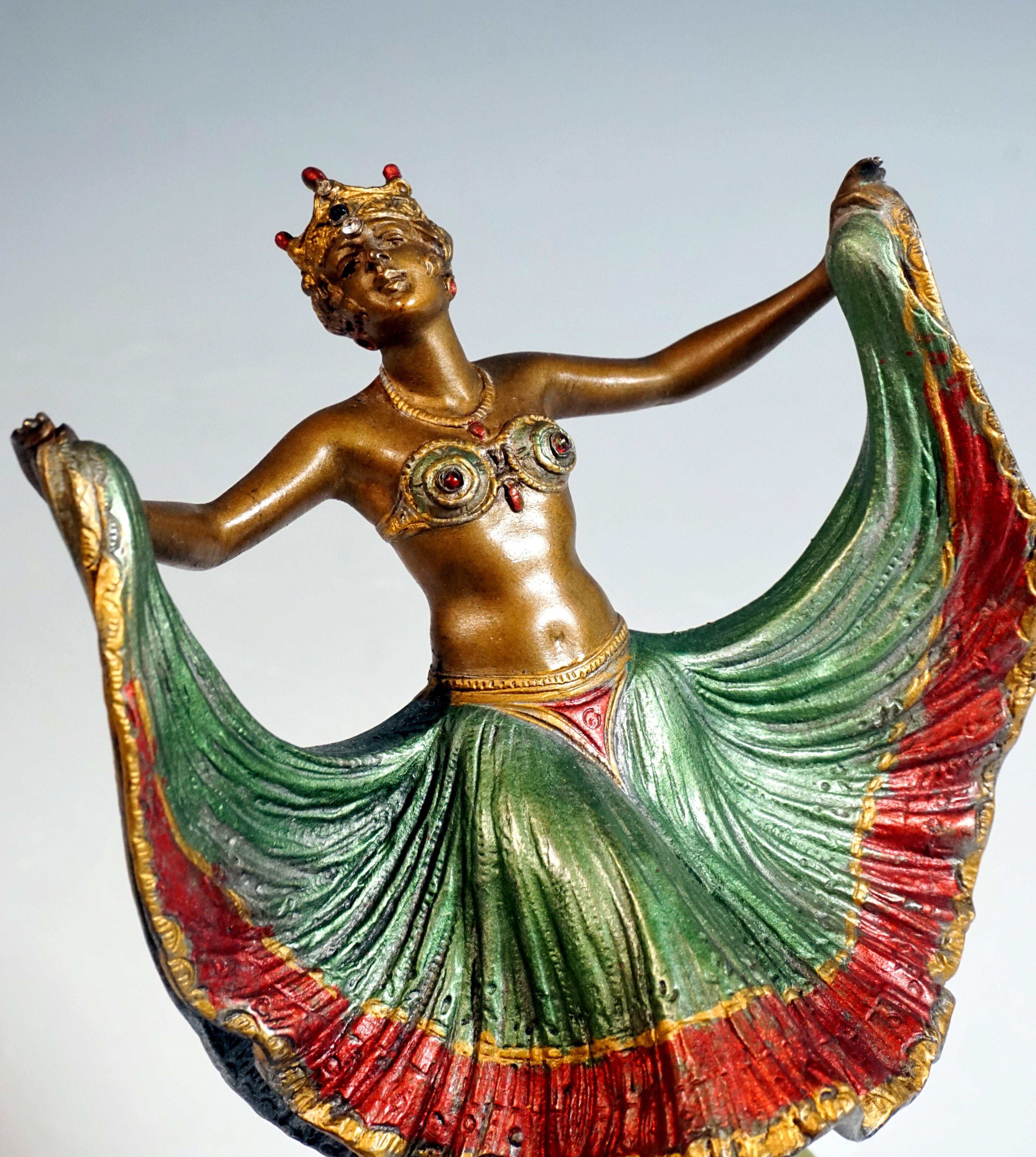 Austrian Viennese Bronze, Oriental Dancer on Onyx Base by Bergmann, around 1900