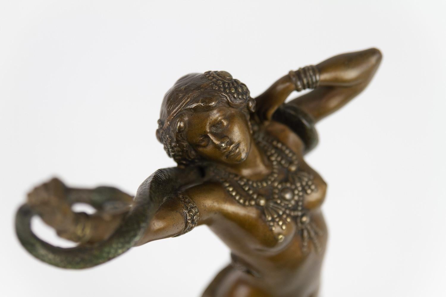 Viennese Bronze Snake Dancer by Franz Xavier Bergmann, 1900s. 4