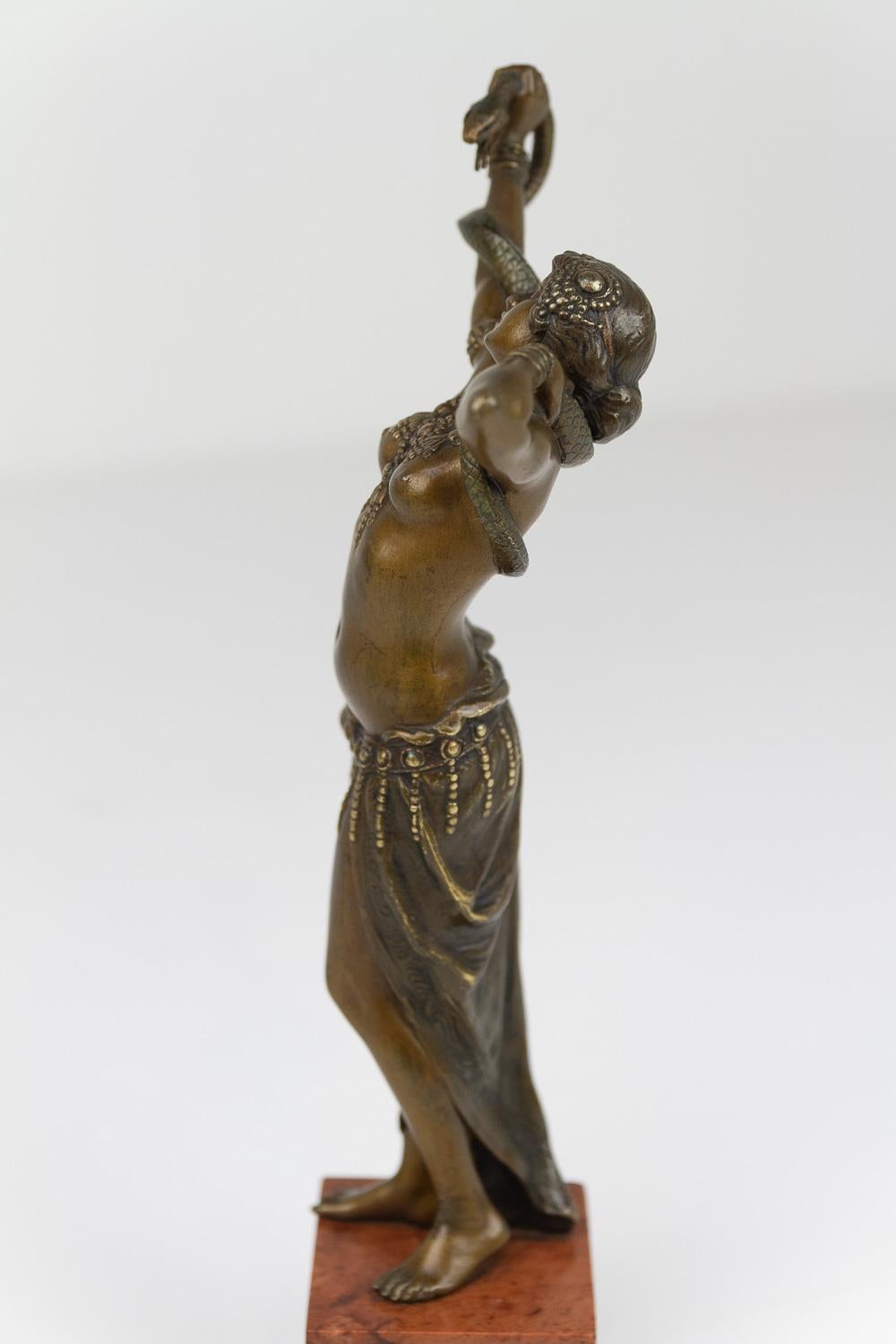 Viennese Bronze Snake Dancer by Franz Xavier Bergmann, 1900s. 5