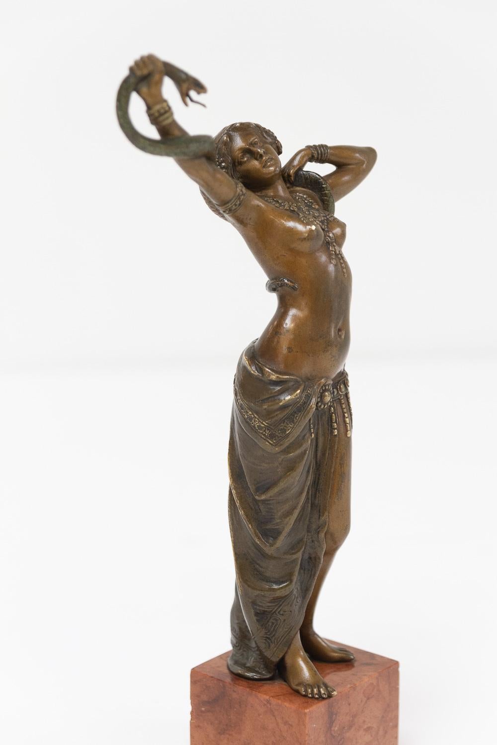 Viennese Bronze Snake Dancer by Franz Xavier Bergmann, 1900s. 6