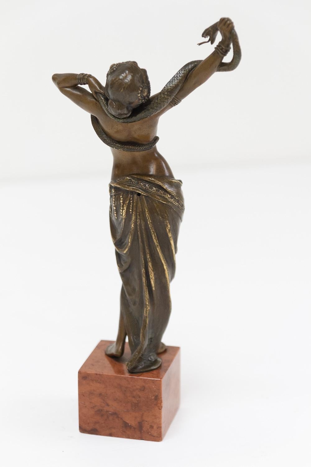 Viennese Bronze Snake Dancer by Franz Xavier Bergmann, 1900s. 7