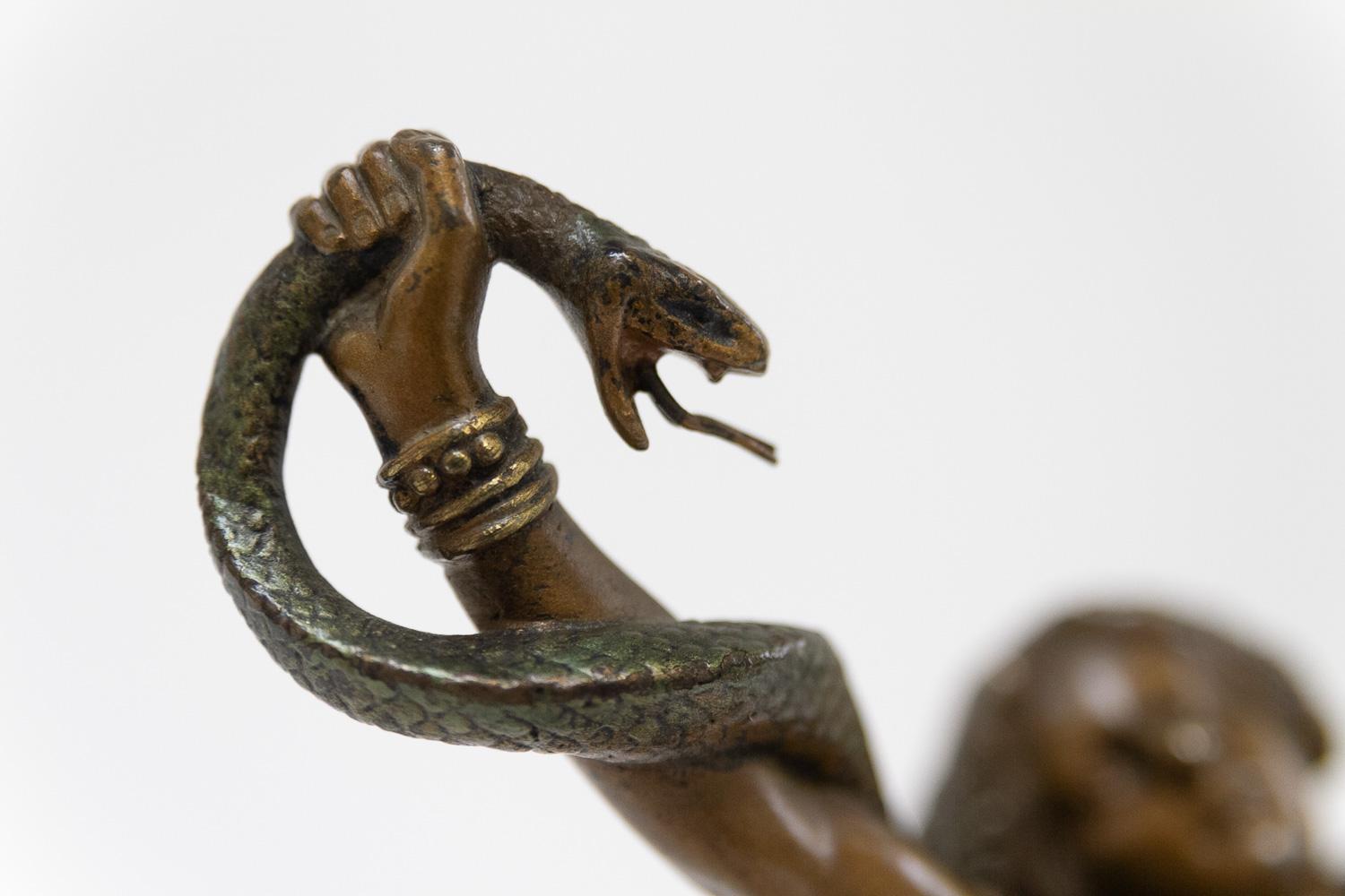 20th Century Viennese Bronze Snake Dancer by Franz Xavier Bergmann, 1900s.