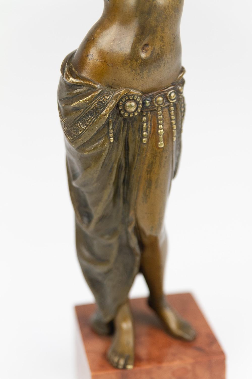 Viennese Bronze Snake Dancer by Franz Xavier Bergmann, 1900s. 1