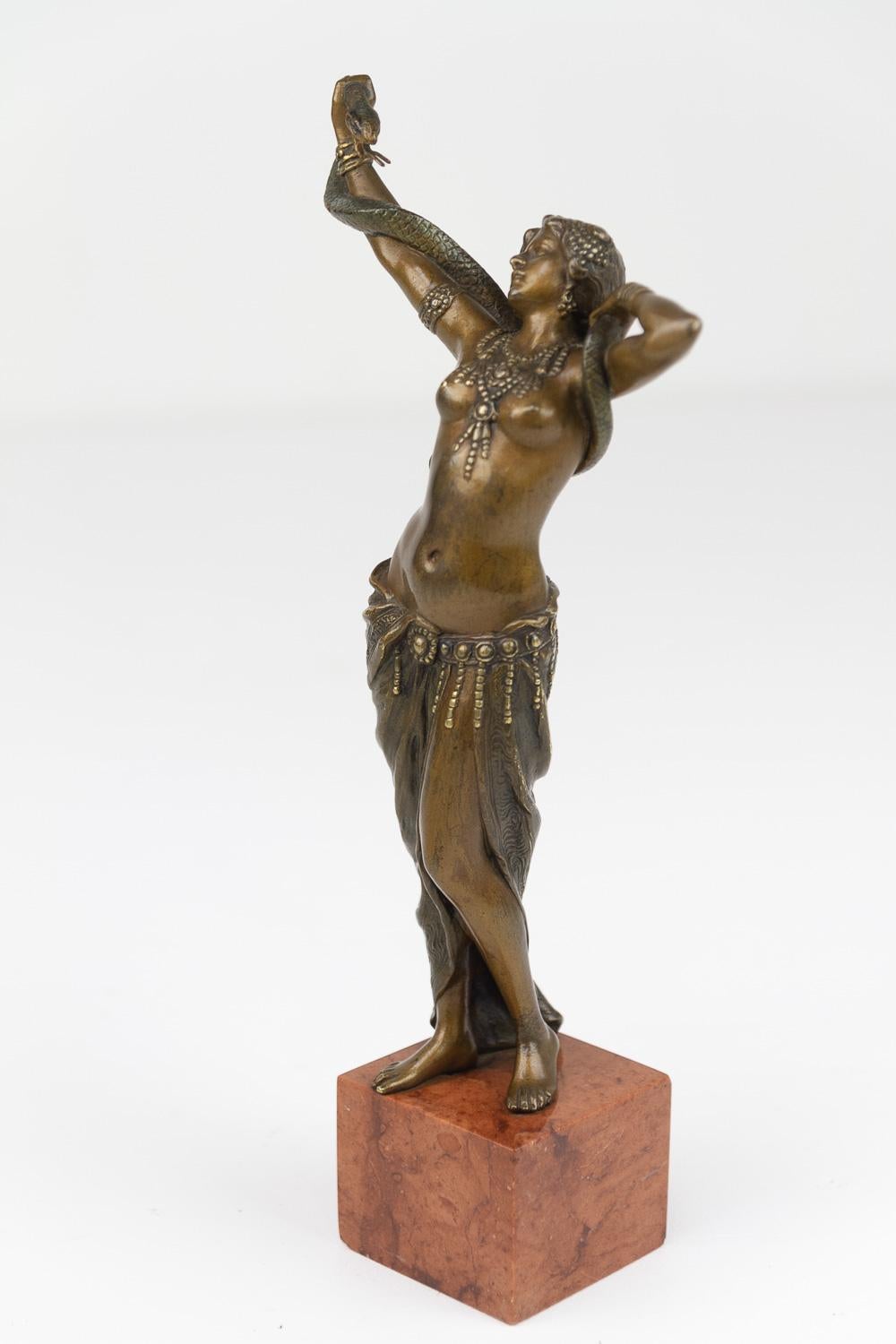 Viennese Bronze Snake Dancer by Franz Xavier Bergmann, 1900s. 2