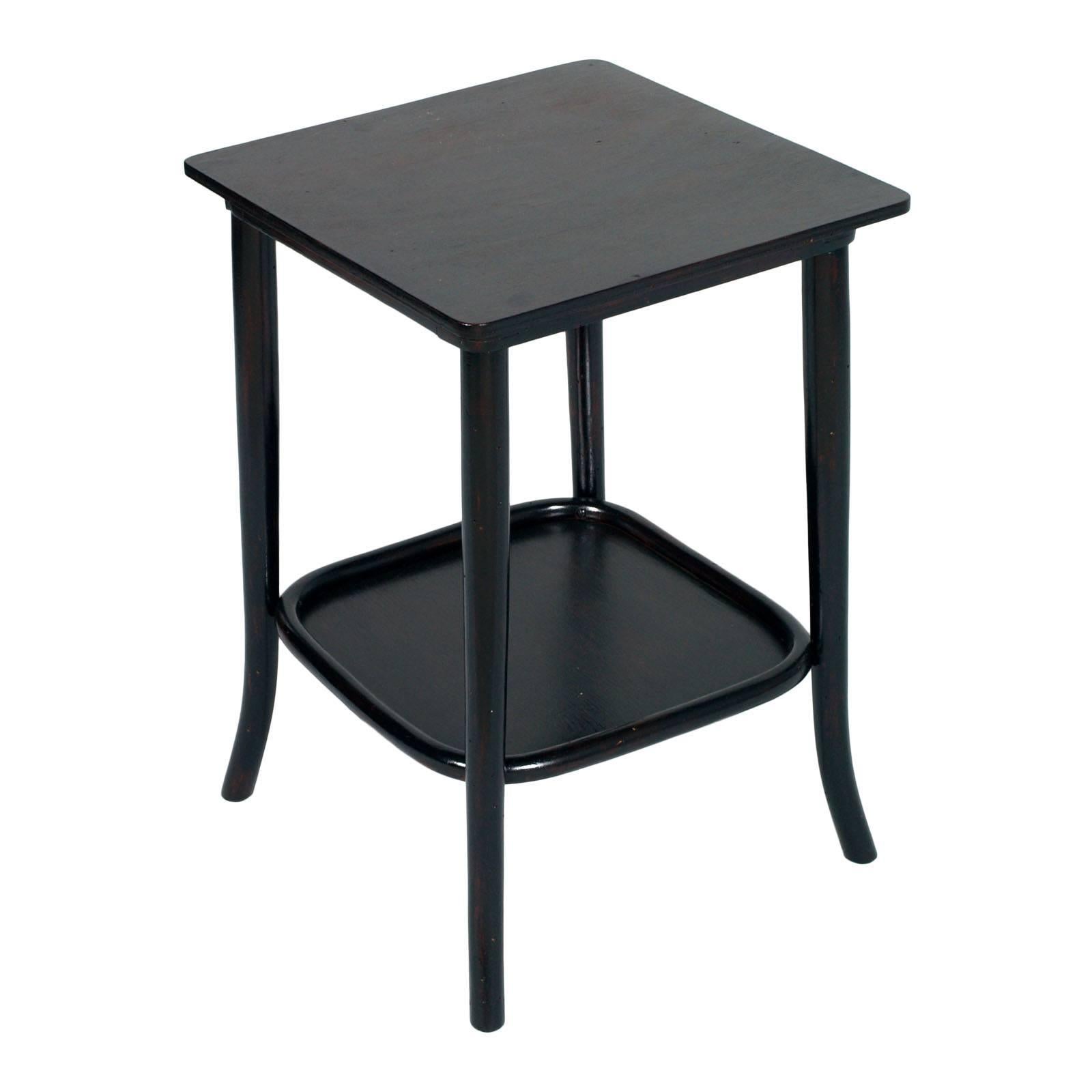 Viennese circa 1900 Side Coffee Table by Thonet in Ebonized Walnut Wax-Polished