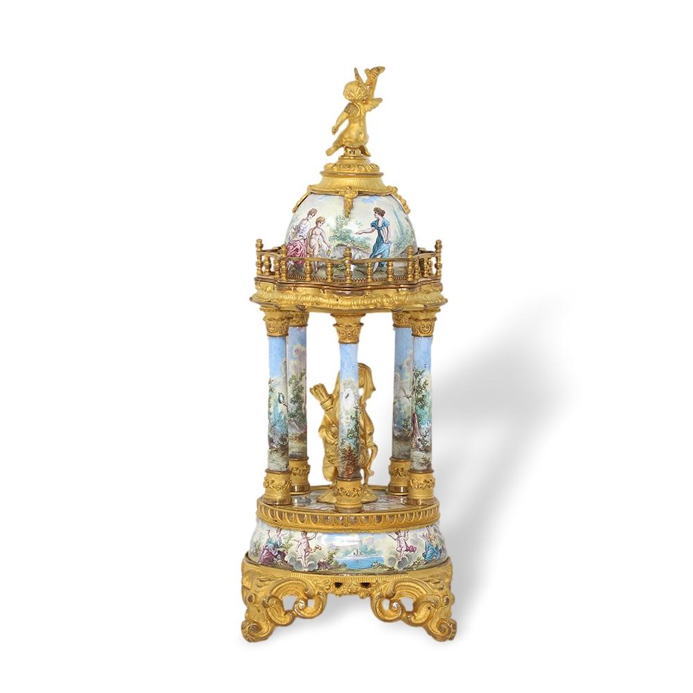 Classical Roman Viennese Classical Enamel Table Clock
