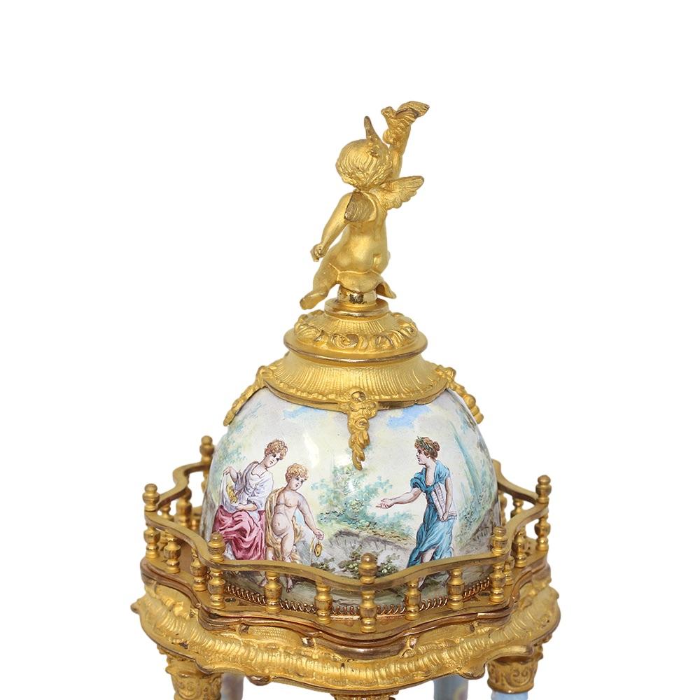 19th Century Viennese Classical Enamel Table Clock