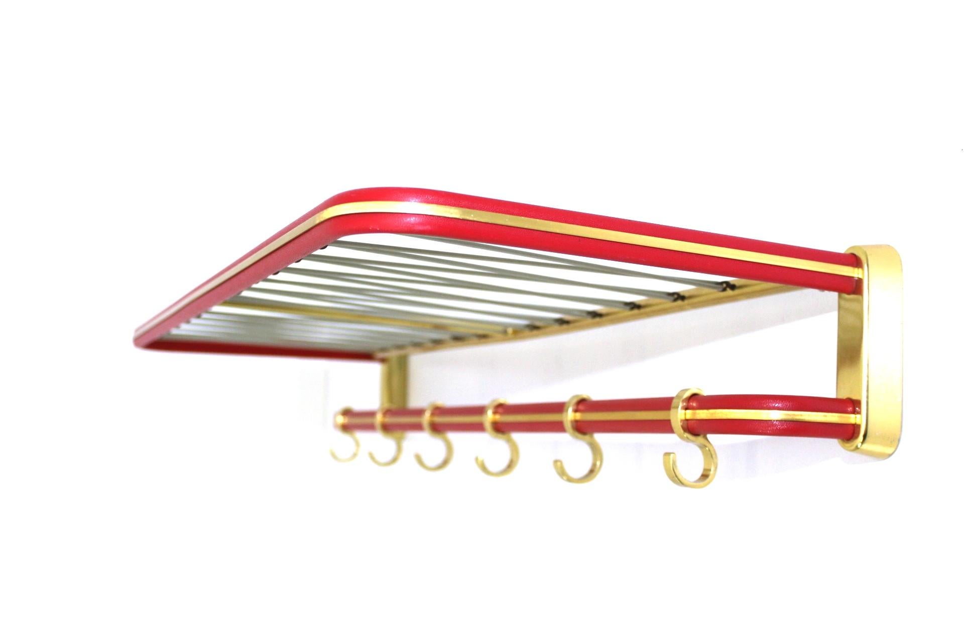 Aluminum Viennese Coat and Hat Rack, 1950s For Sale
