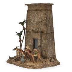 Viennese Cold-Painted Bronze Egyptian Monument Letterbox by Bergman