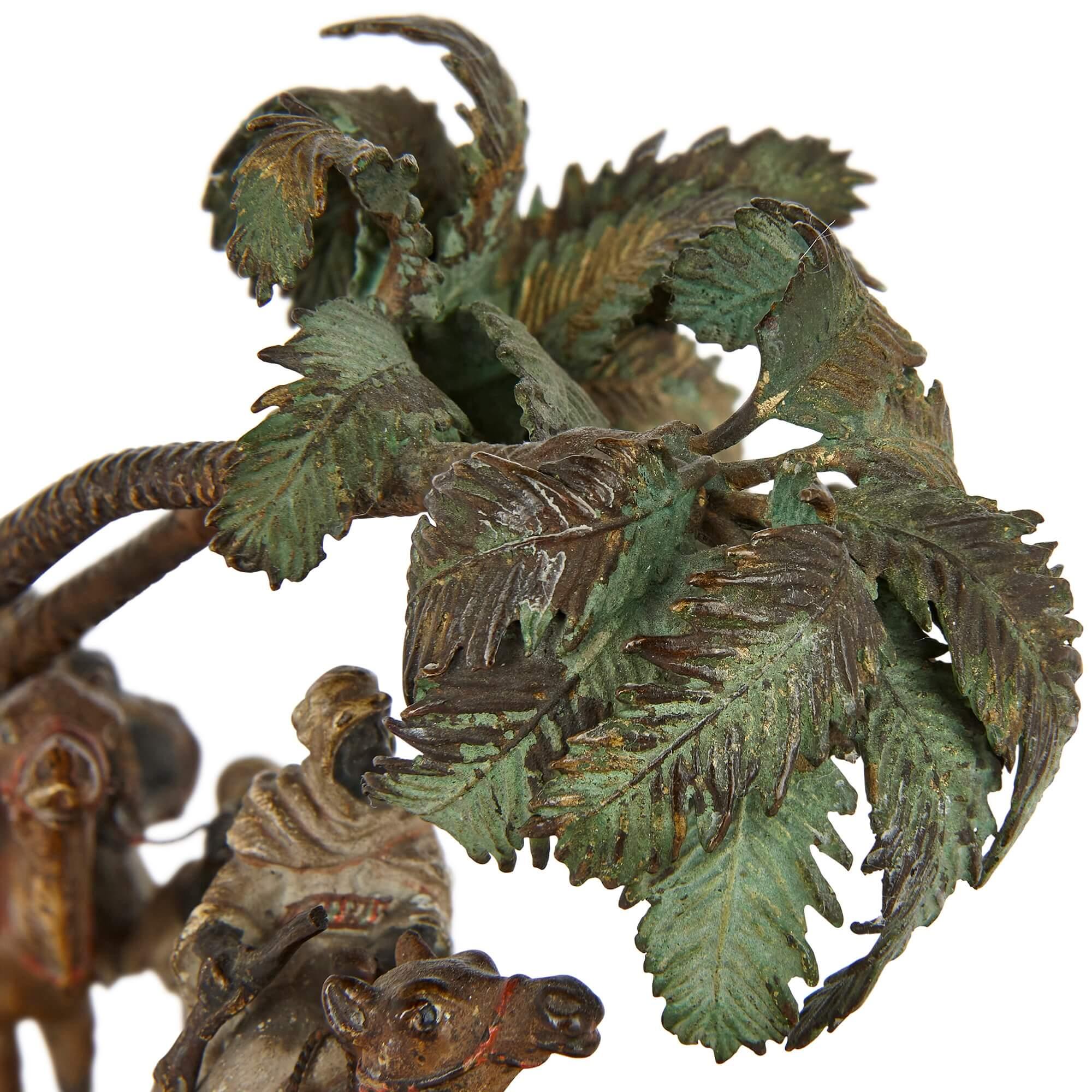 Viennese Cold-Painted Orientalist Bronze Group by Franz Bergman In Good Condition For Sale In London, GB