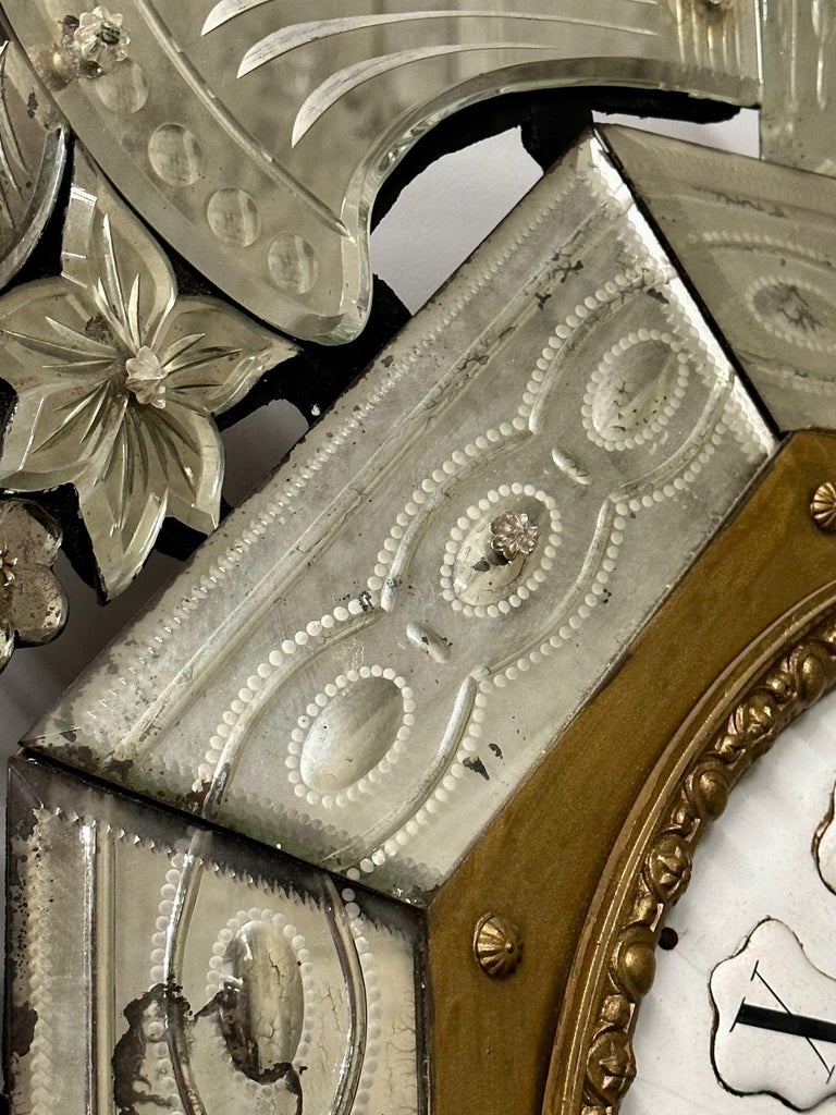 Viennese Enamel and Mirrored Hanging Wall Clock, Porcelain Face, Art ...