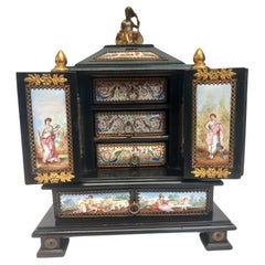 Viennese enamel cabinet with 5 drawers 