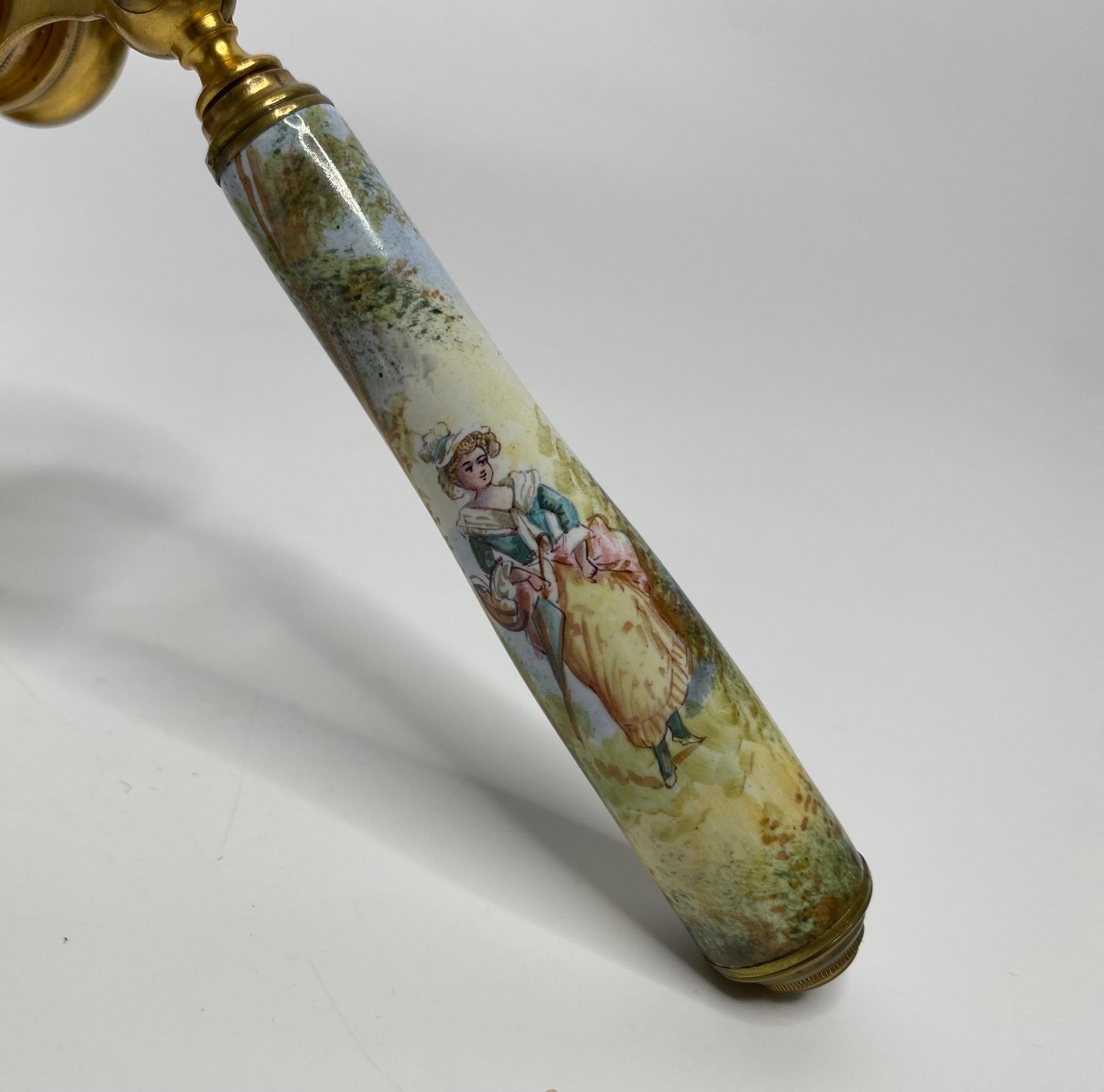 Painted Viennese enamel opera glasses, c. 1900. For Sale