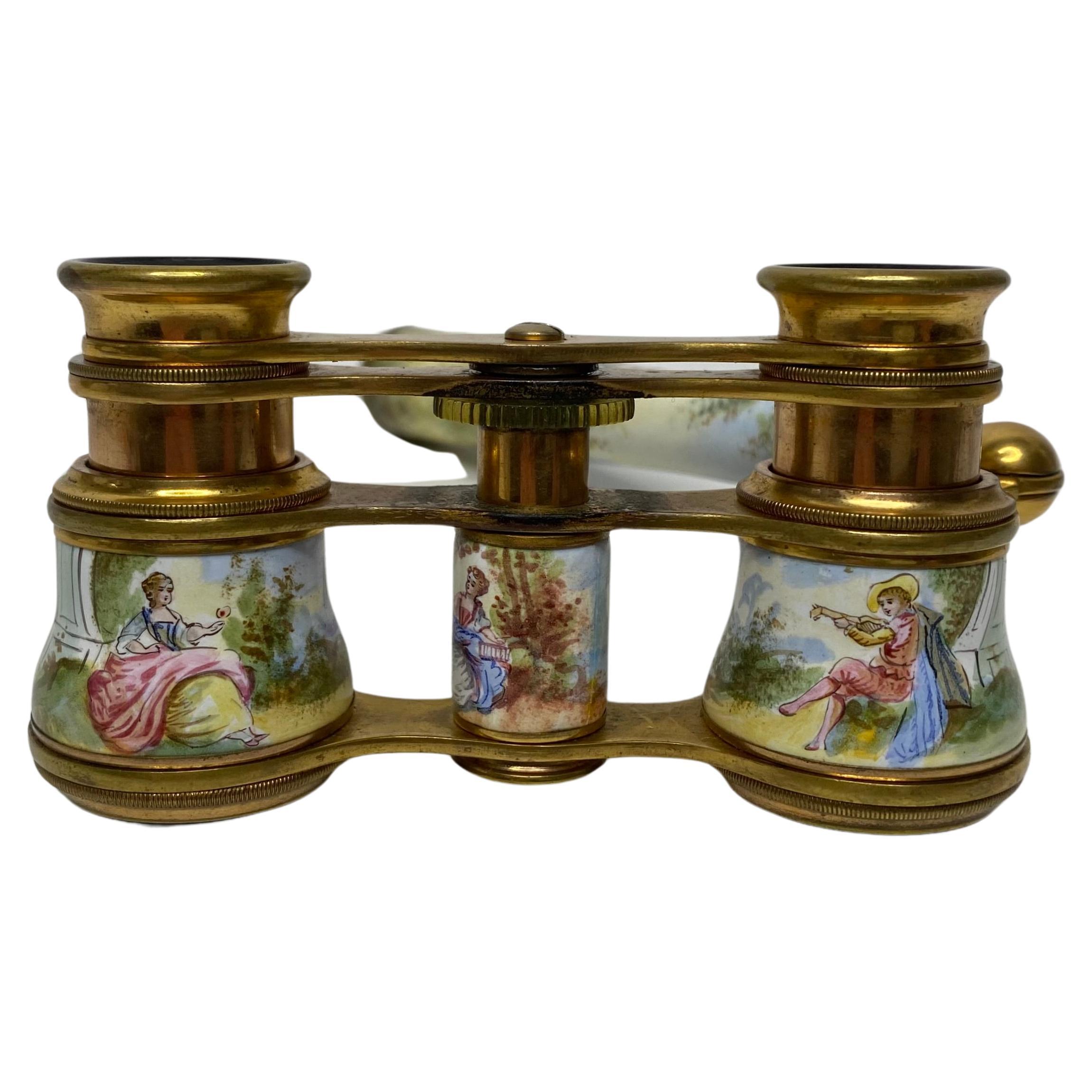 Vasos de ópera vieneses esmaltados, c. 1900