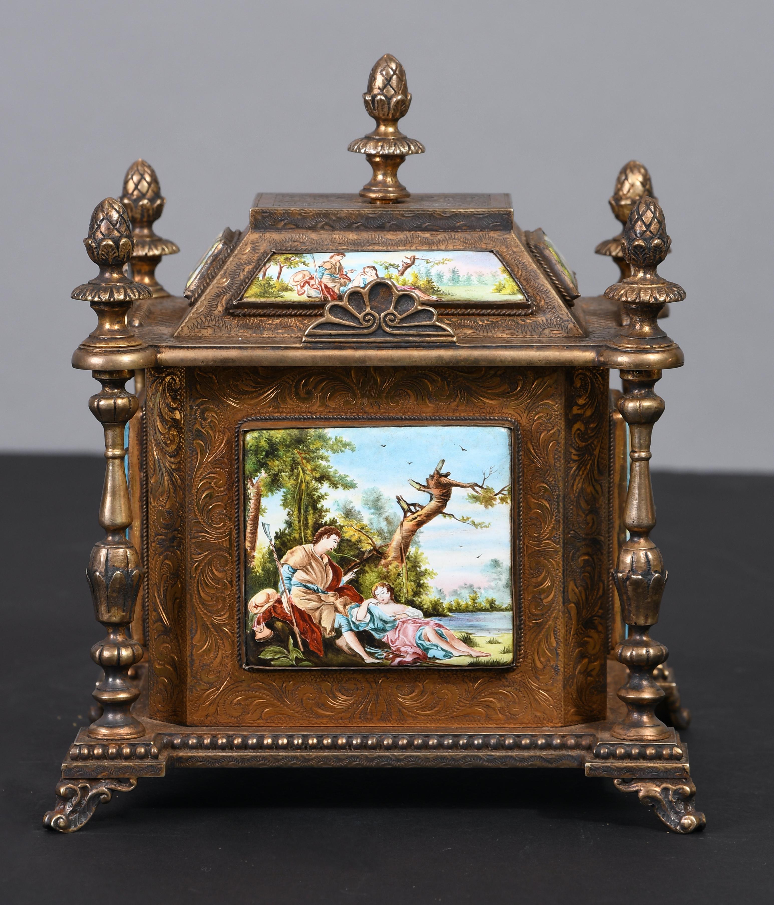 Rococo Revival Viennese Enamel Silver Jewelry Box For Sale