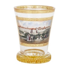 Viennese Enamelled and Gilded Clear Glass Cup