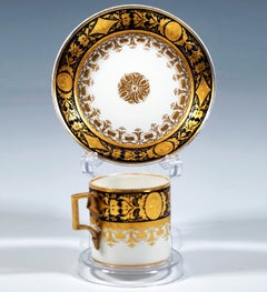 Viennese Imperial Porcelain Collecting Cup, Cobalt and Gold, Sorgenthal, 1799