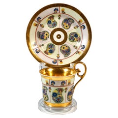 Viennese Imperial Porcelain Collecting Cup, Stylized Floral Decoration, 1821