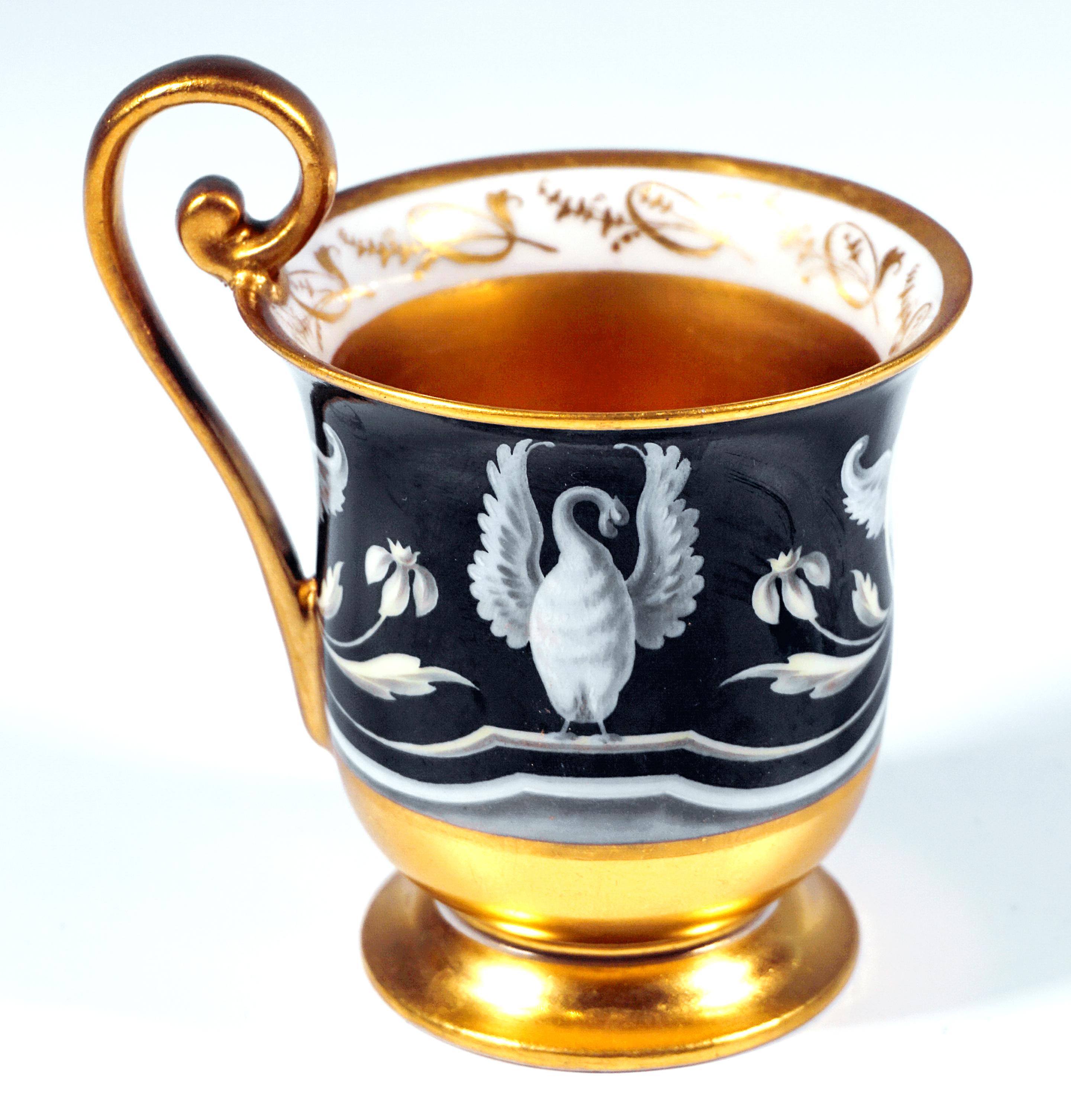 Taza de colección de porcelana imperial vienesa 