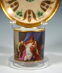 Viennese Imperial Porcelain Collecting Cup 'Troilus & Cressida', Sorgenthal 1802