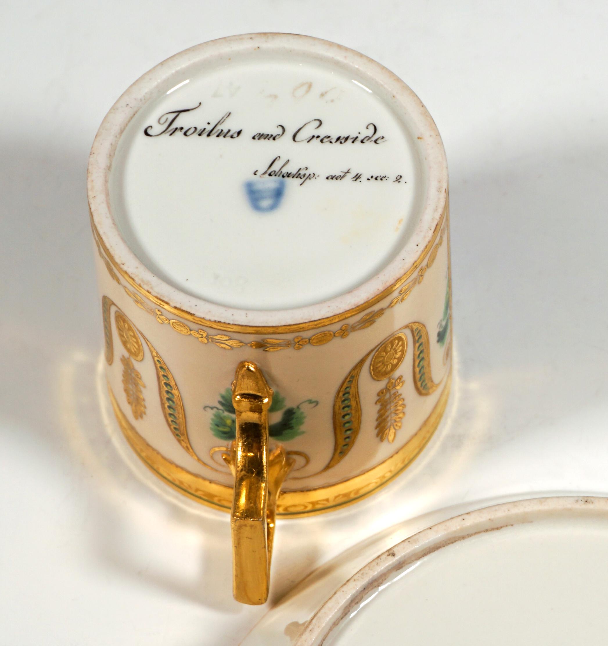 Wiener kaiserlicher Porzellan-Sammlerbecher 'Troilus & Cressida', Sorgenthal 1802 im Zustand „Gut“ in Vienna, AT