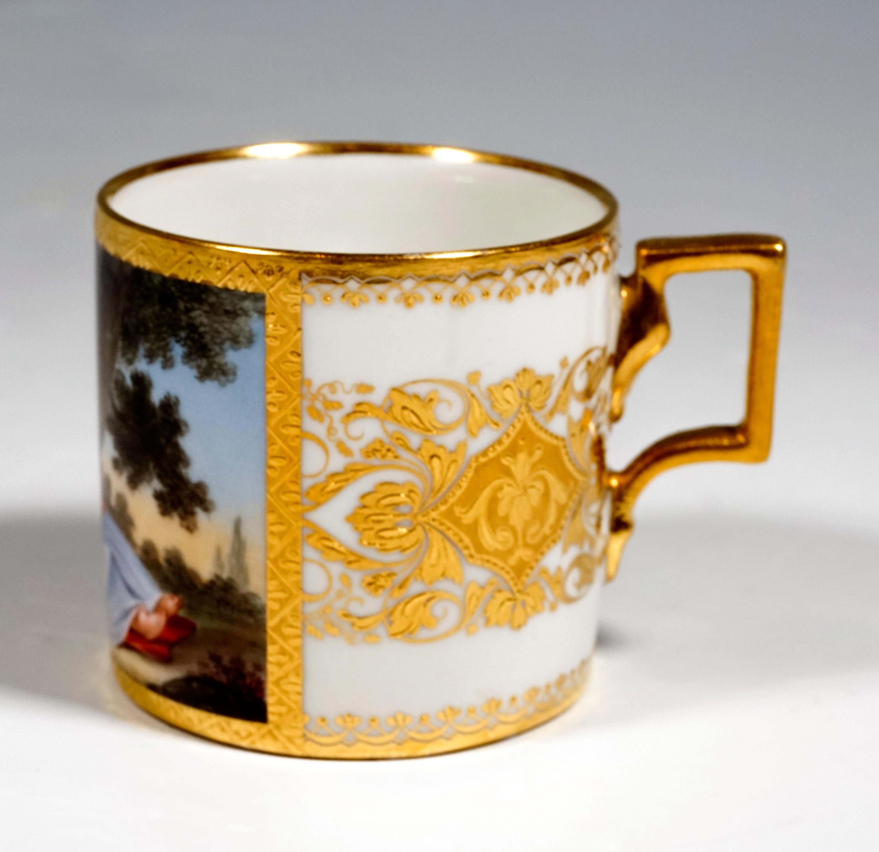 Hand-Crafted Viennese Imperial Porcelain Collecting Cup With Sleeping Girl, Sorgenthal, 1801