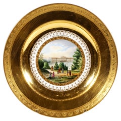 Viennese Imperial Porcelain Plate, 'Lustschloß Schönbrunn', Rich Gilding, 1813