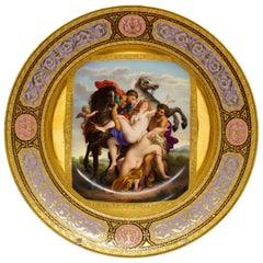 Viennese Imperial Porcelain Splendour Plate 'Abduction Of Phoebe And Elaira'