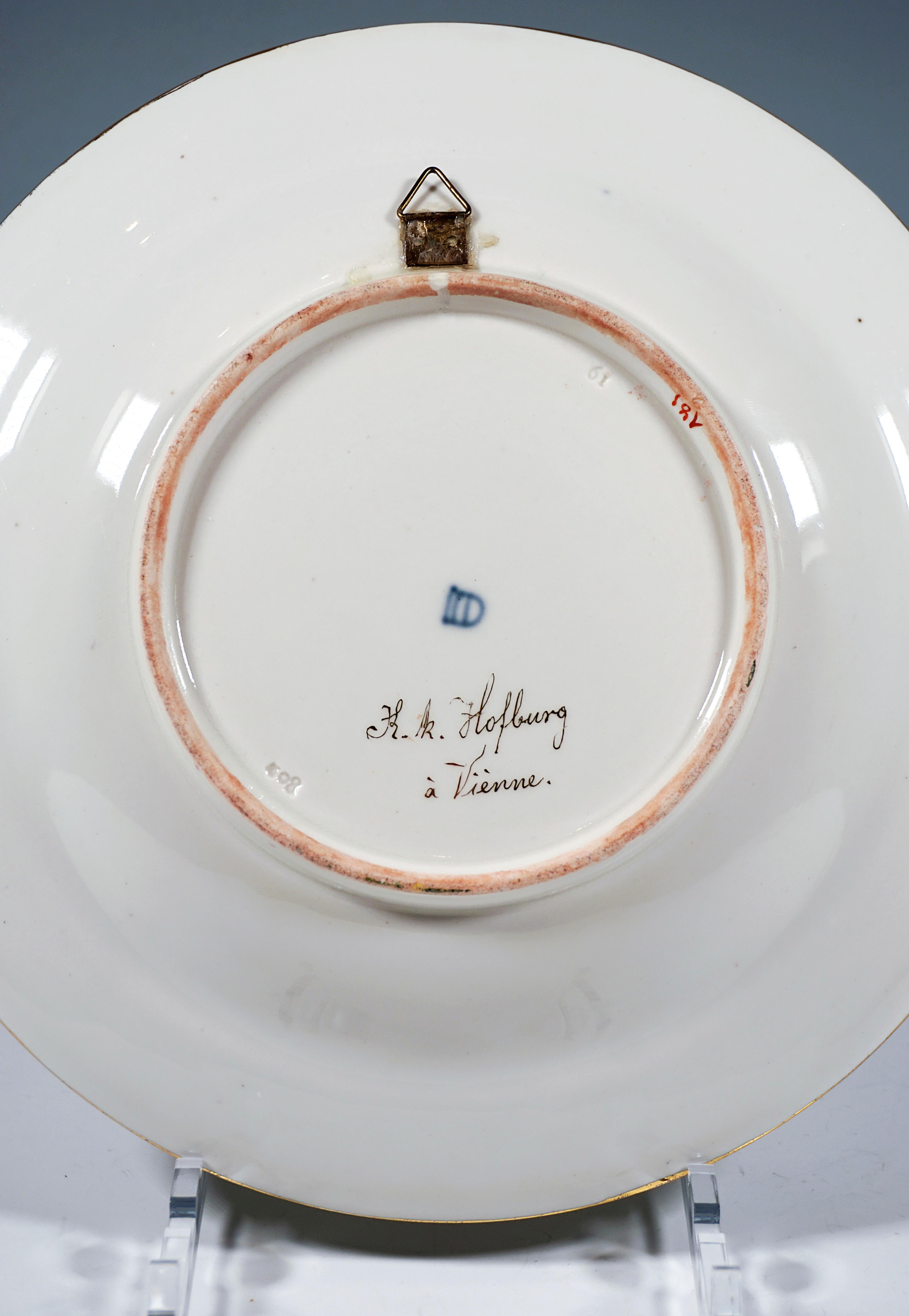 Hand-Crafted Viennese Imperial Porcelain Splendour Plate, 'K.k. Hofburg Á Vienne', 1802 For Sale