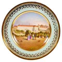 Plato de esplendor de porcelana imperial vienesa, "K.k. Hofburg Á Vienne", 1802