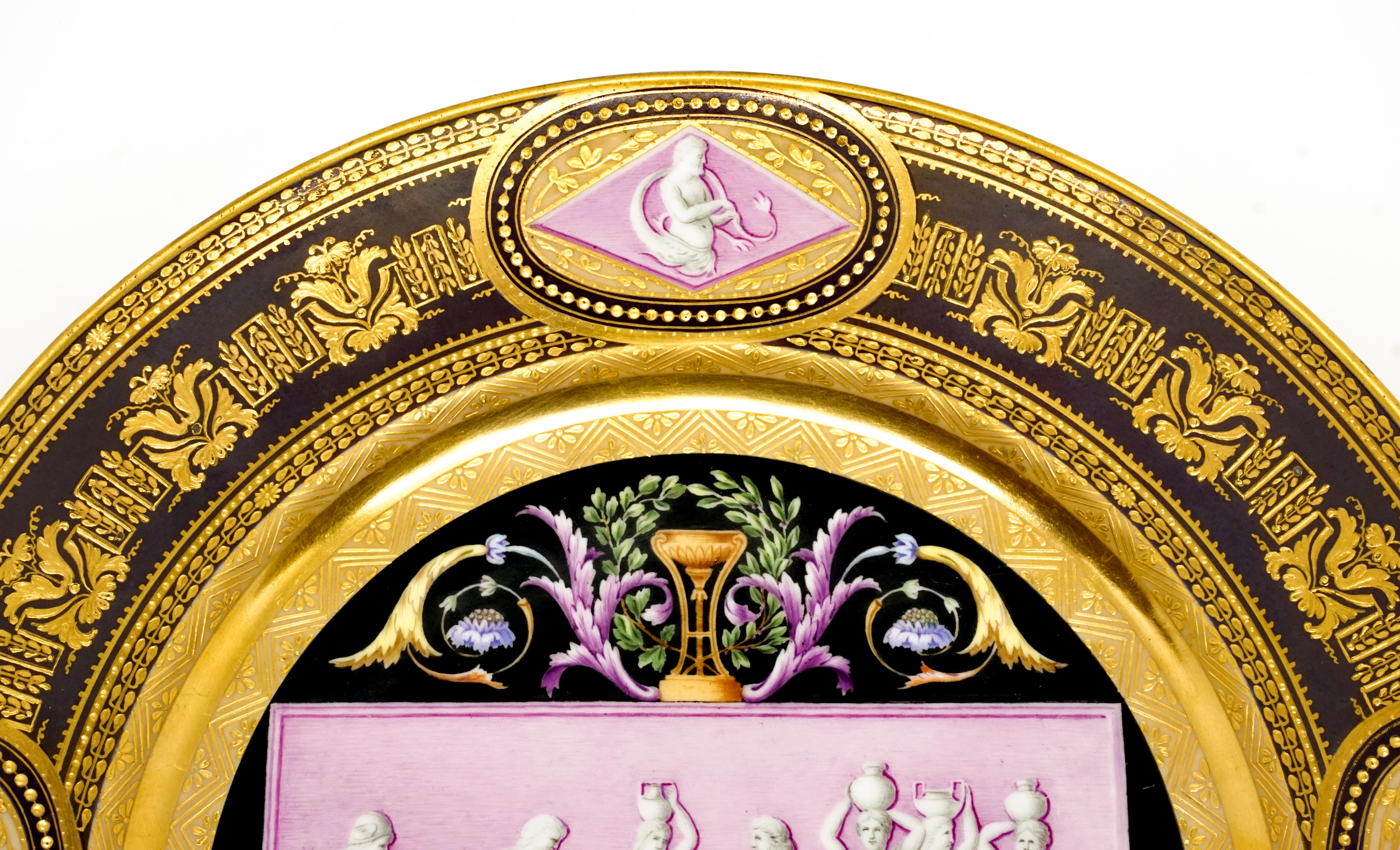 Austrian Viennese Imperial Porcelain Splendour Plate, Wien Sorgenthal Period, 1805