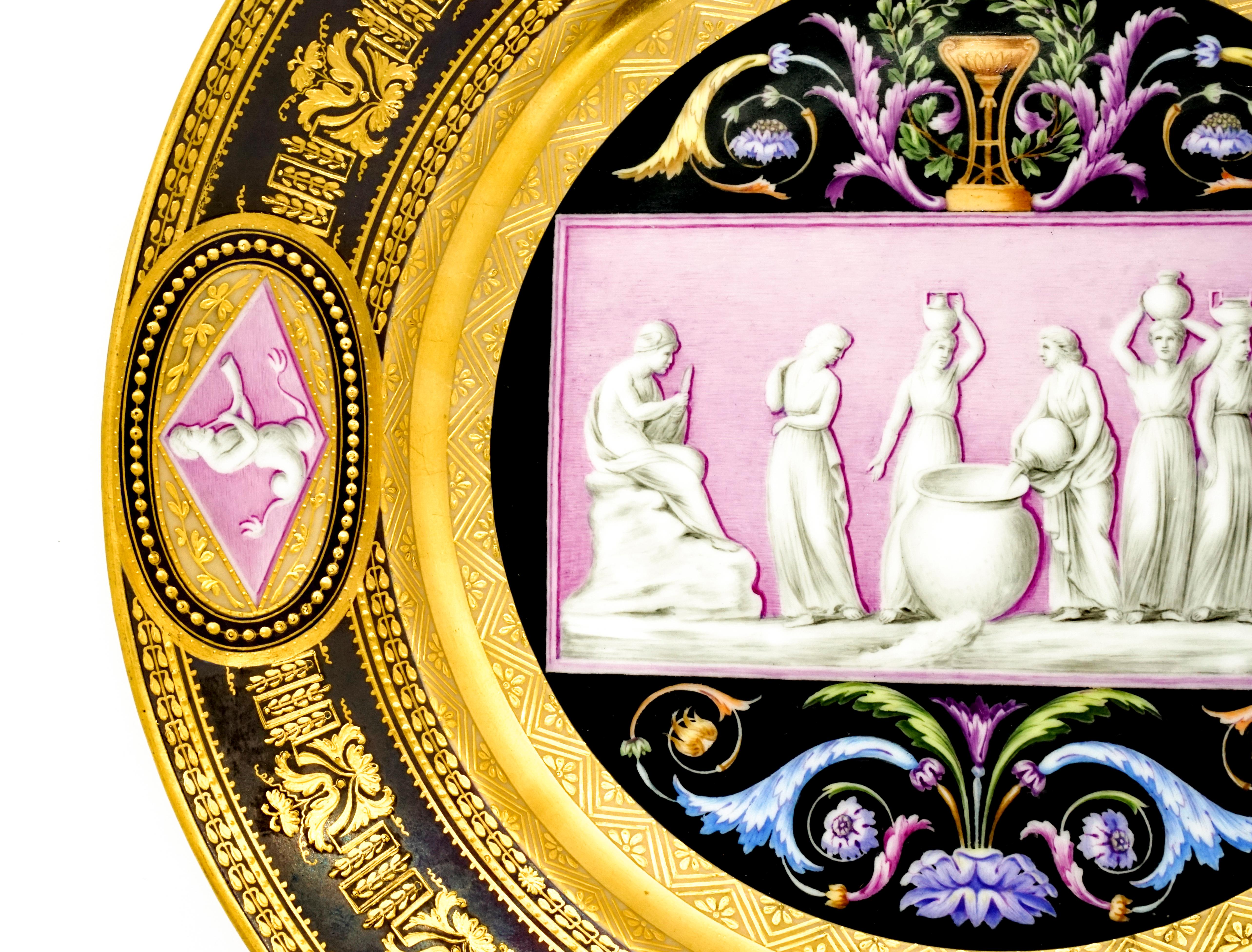Early 19th Century Viennese Imperial Porcelain Splendour Plate, Wien Sorgenthal Period, 1805