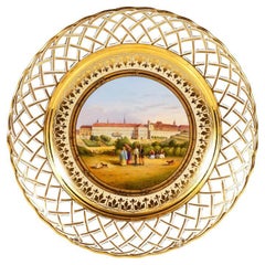 Viennese Imperial Porcelain Veduta Plate, 'K.k. Hofburg Á Vienne', 1818