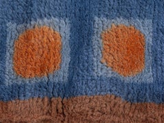 Viennese Inspired Blue Hand-Knotted Wool Rug by Doris Leslie Blau