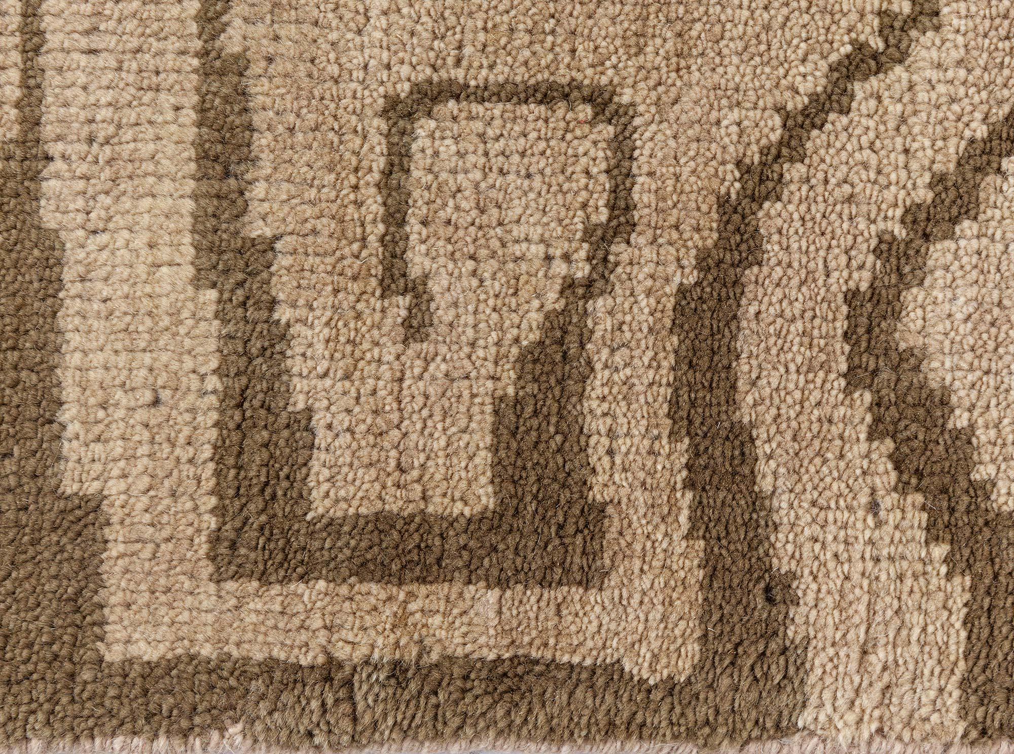 Viennese Inspired Green Pink Hand-Knotted Wool Rug by Doris Leslie Blau
Size: 12'0