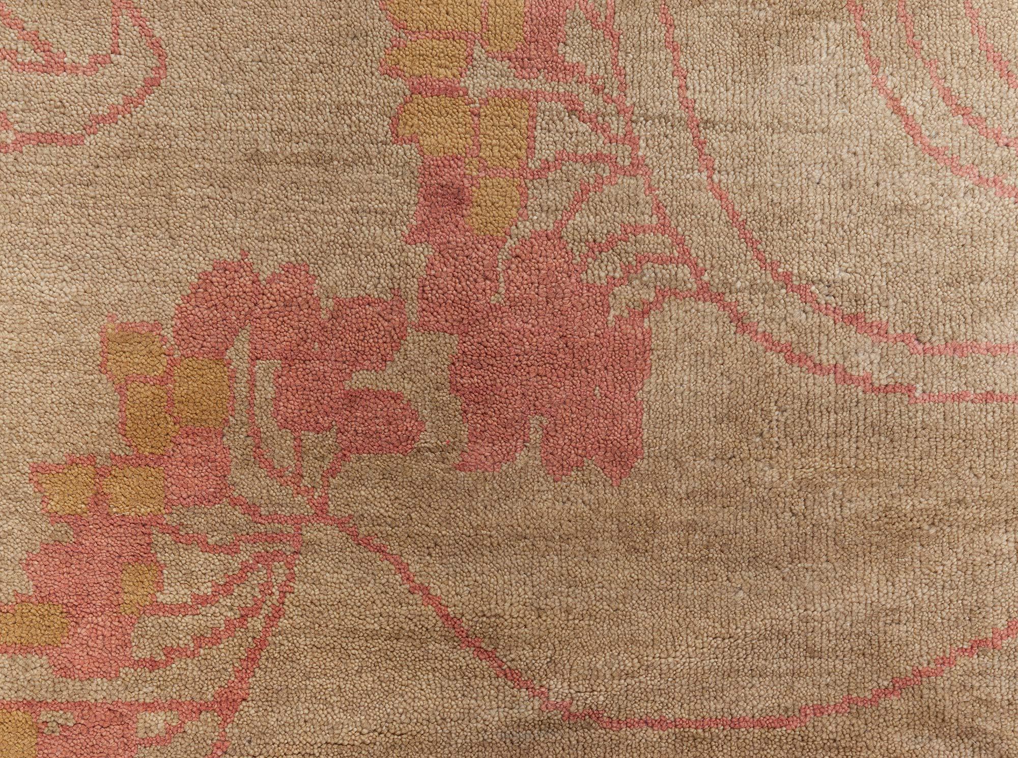 Viennese Inspired Green Pink Hand-Knotted Wool Rug by Doris Leslie Blau In New Condition In New York, NY