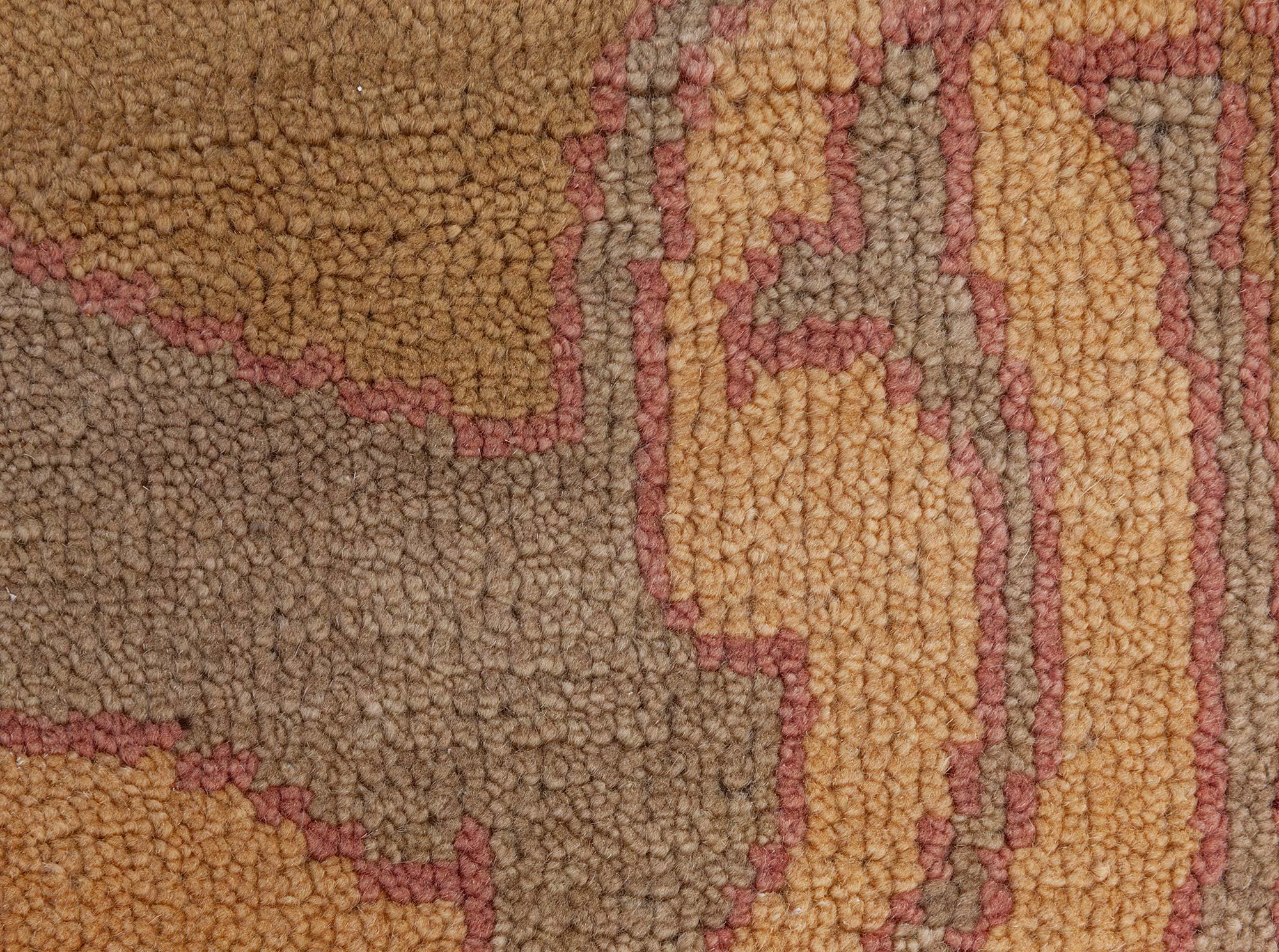 Viennese Inspired Green Pink Hand-Knotted Wool Rug by Doris Leslie Blau 1