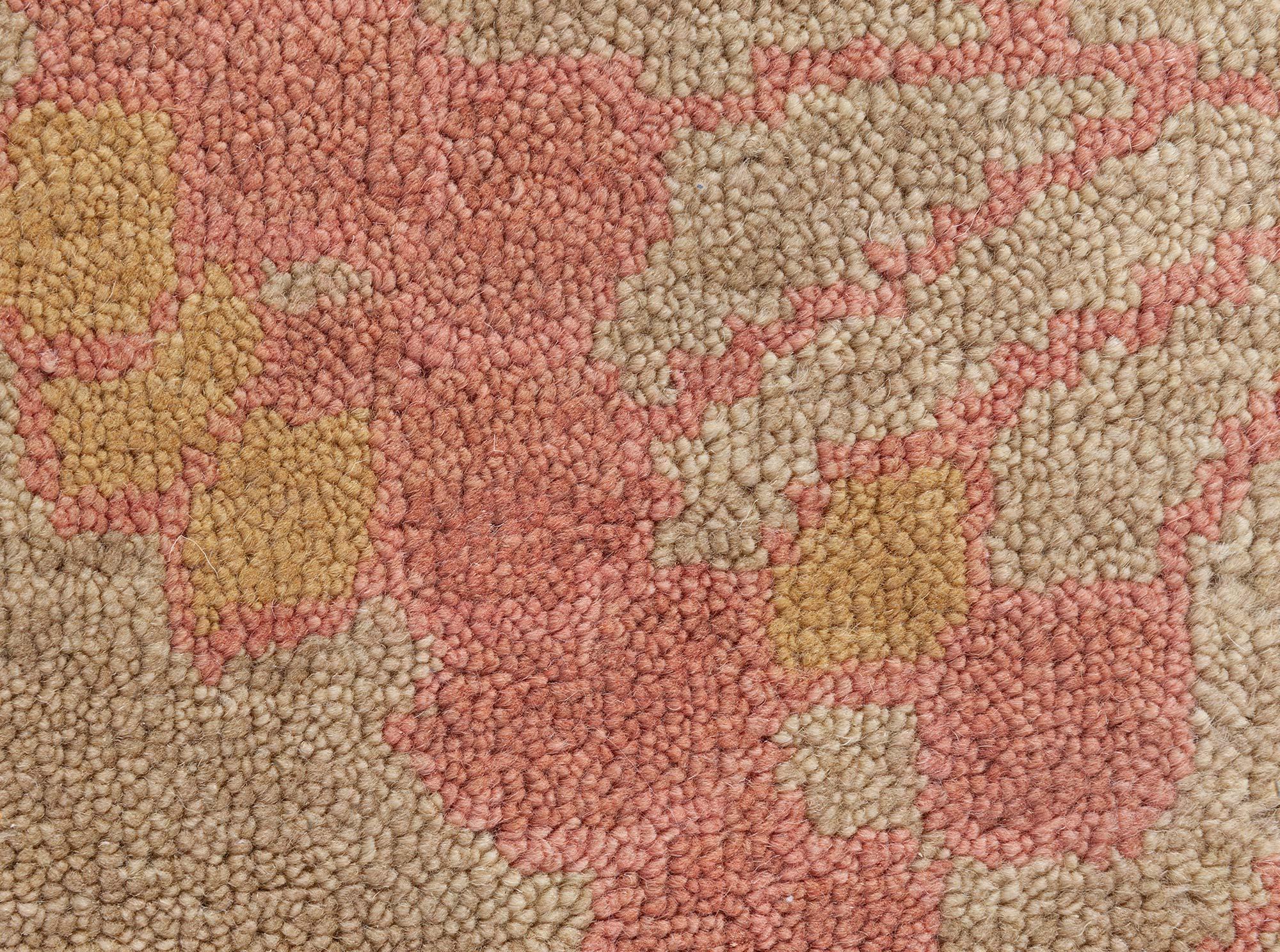 Viennese Inspired Green Pink Hand-Knotted Wool Rug by Doris Leslie Blau 2
