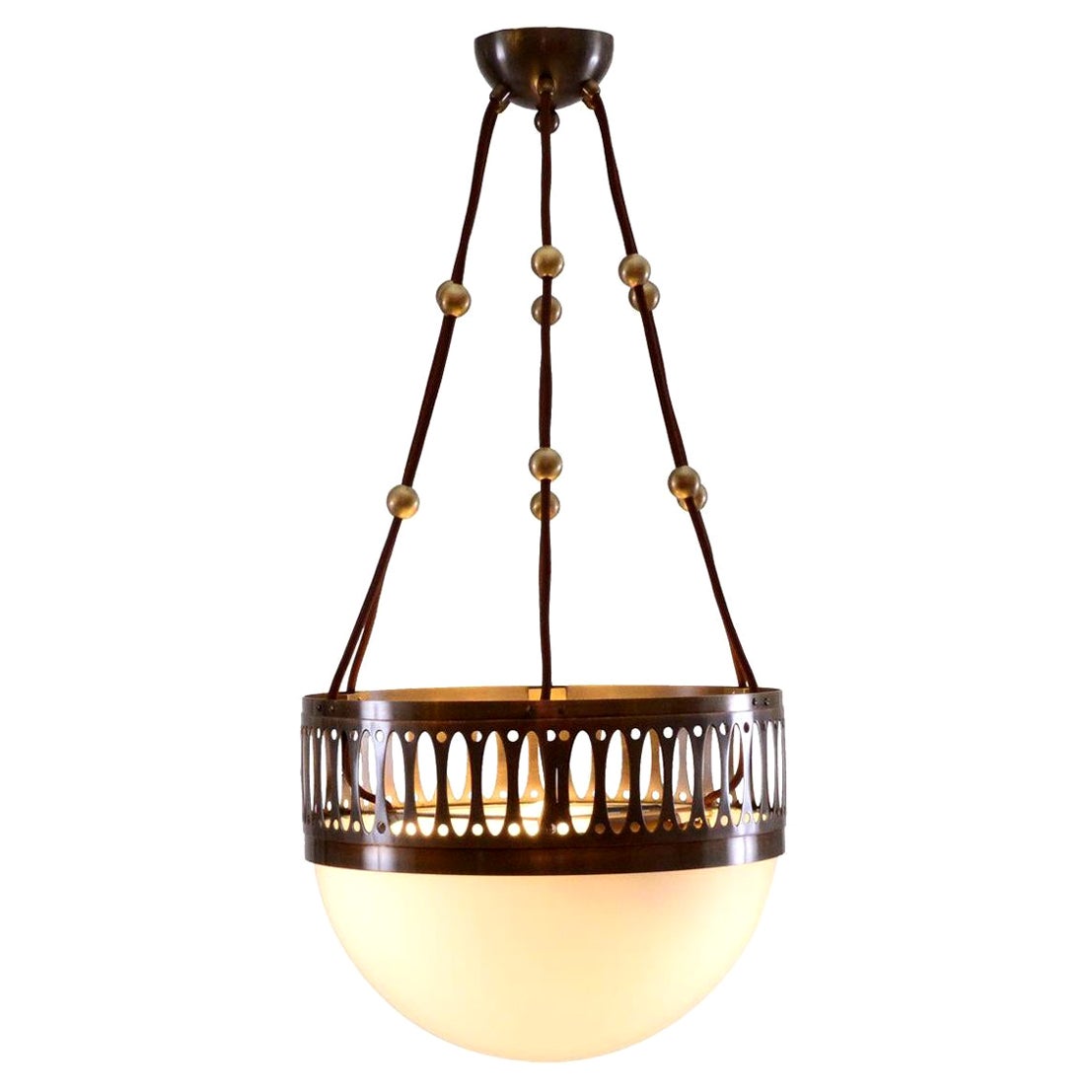 Lustre viennois Jugendstil attribué à la Wiener Werkstaette réédition