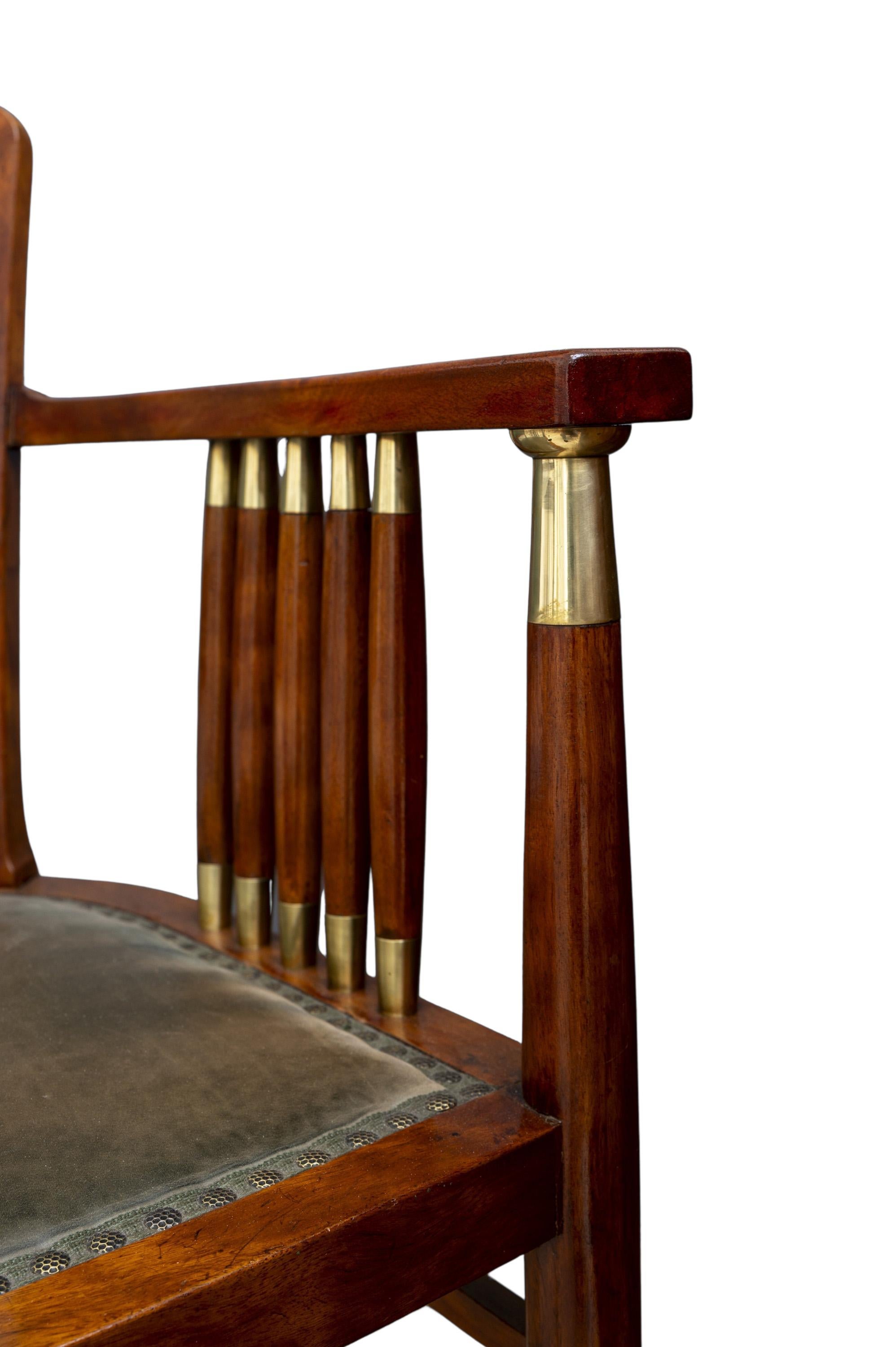 Wiener Schreibtisch und Sessel im Jugendstil J.W. Müller ca. 1905 (Österreichisch) im Angebot