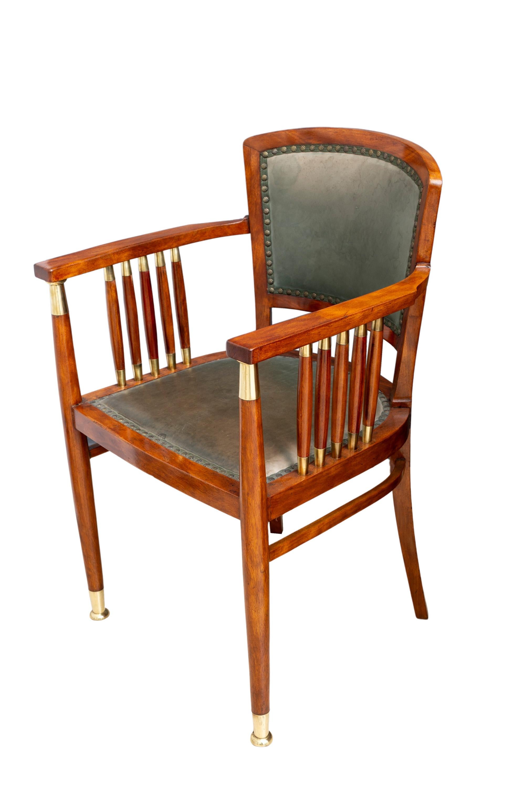 Wiener Schreibtisch und Sessel im Jugendstil J.W. Müller ca. 1905 im Angebot 1