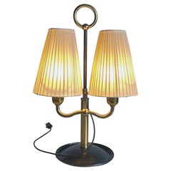 Josef Frank Two Light Brass Table Lamp, Viennese Modern Age, Austria