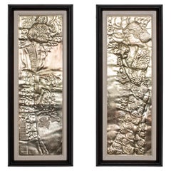 Viennese pair of Jugendstil panels "Demeter & Dionysos" by Georg Klimt ca. 1900
