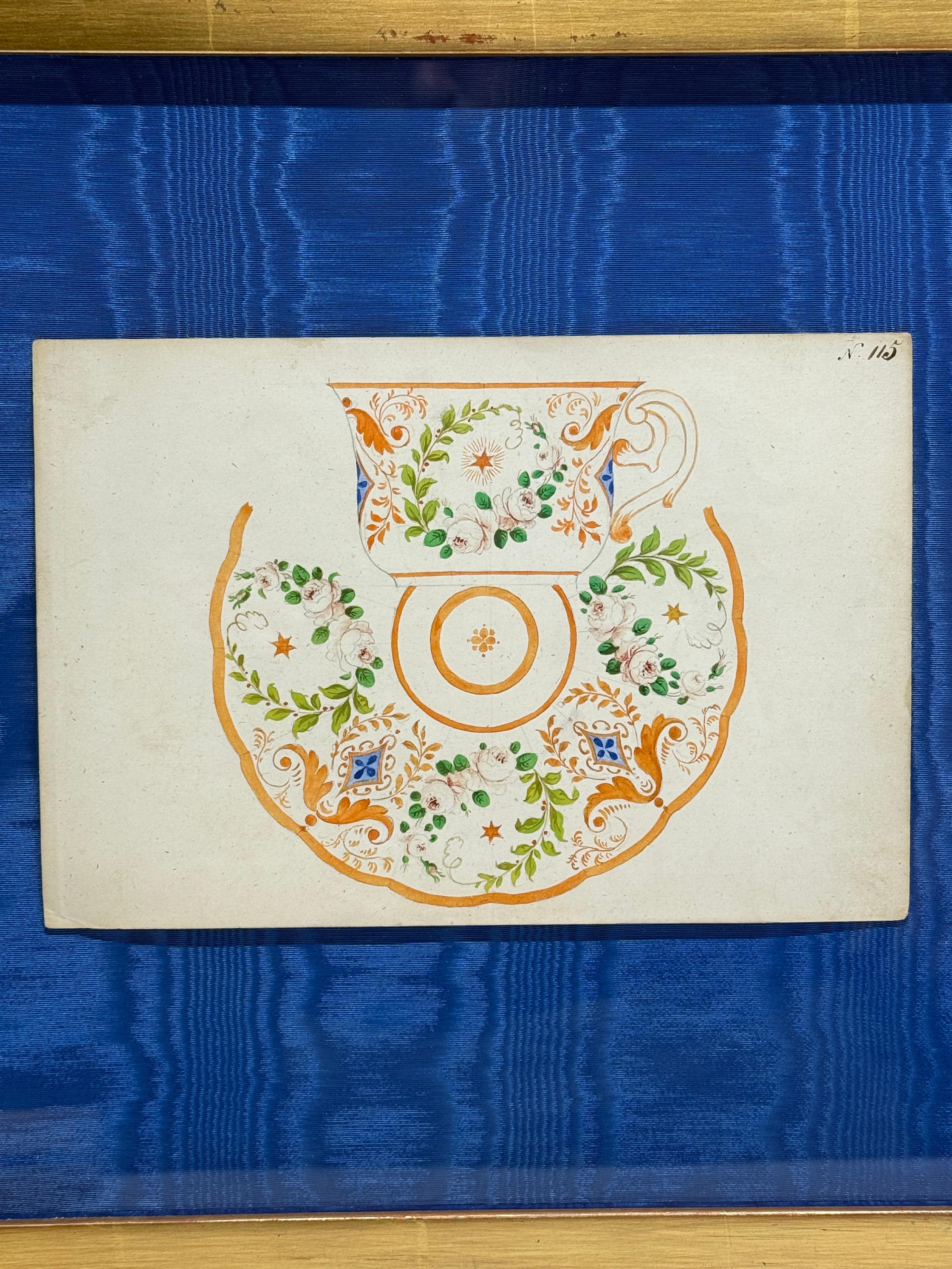 Art Nouveau Acquerello su porcellana viennese, Alt-Wiener Porzellan Fabrikant, 1840-1850 ca. in vendita