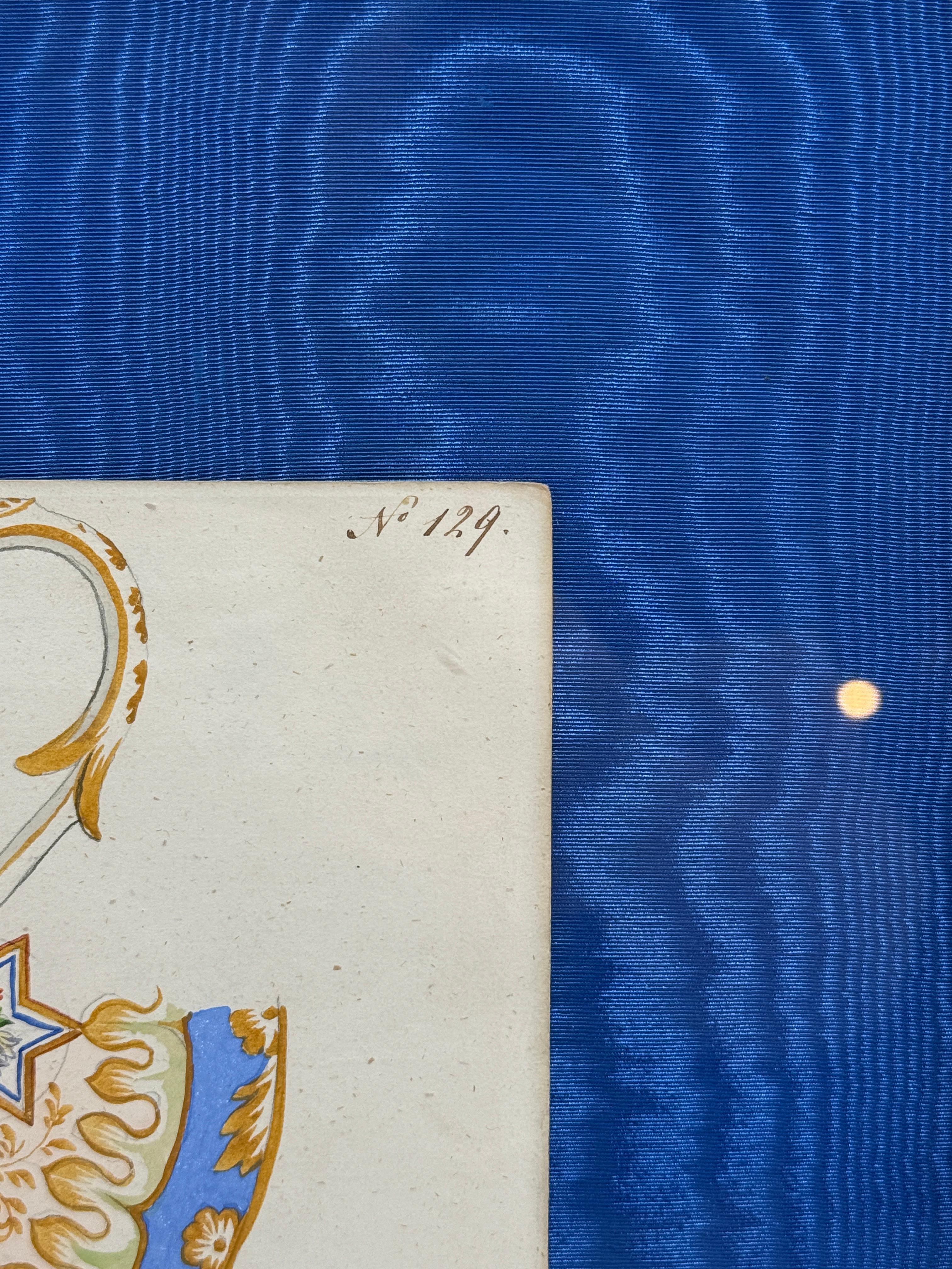 Acuarela de diseño de porcelana vienesa, Alt-Wiener Porzellan Fabrik, ca. 1840-1850 Austríaco en venta