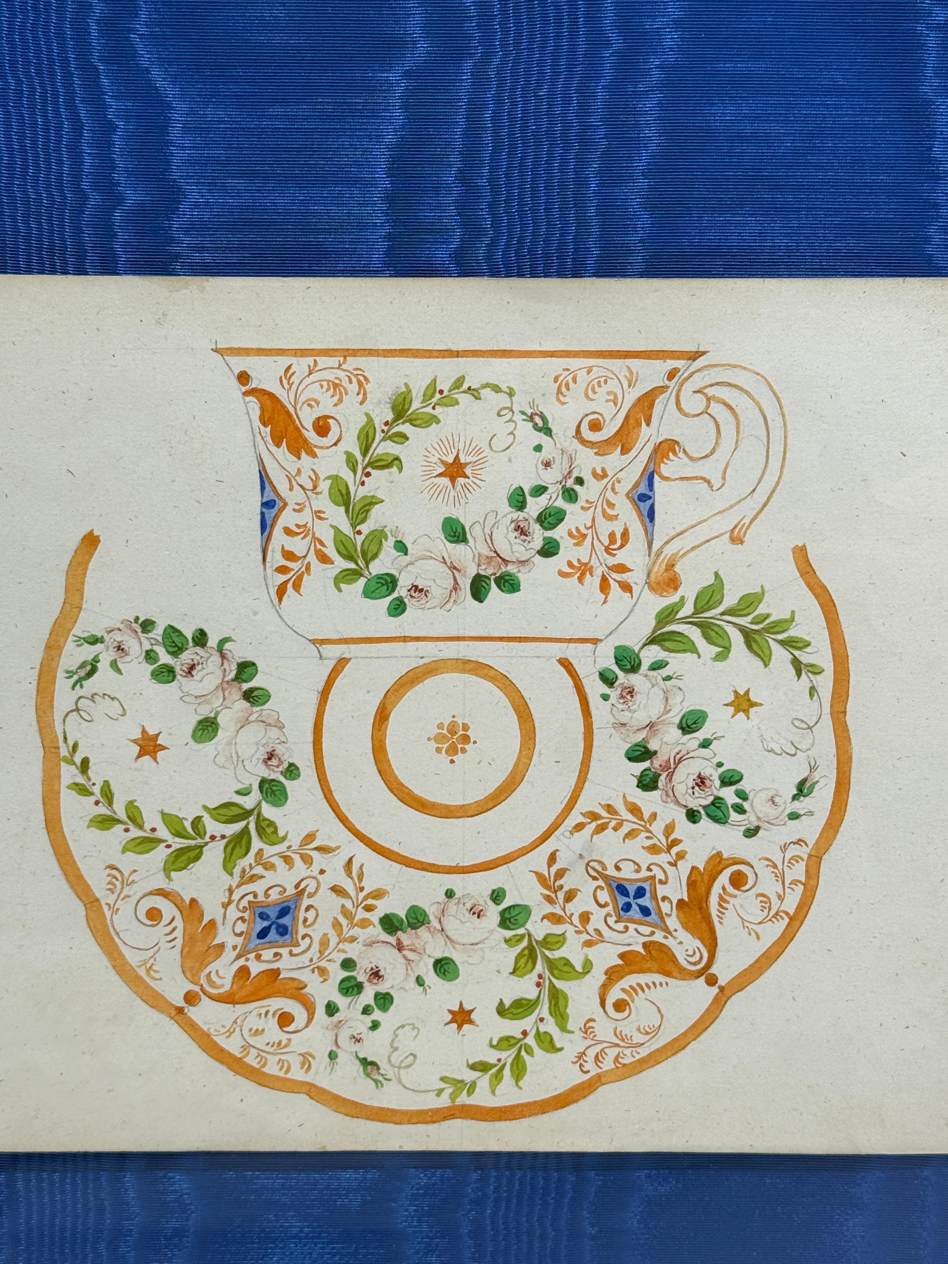 Acquerello su porcellana viennese, Alt-Wiener Porzellan Fabrikant, 1840-1850 ca. In condizioni buone in vendita a Atlanta, GA