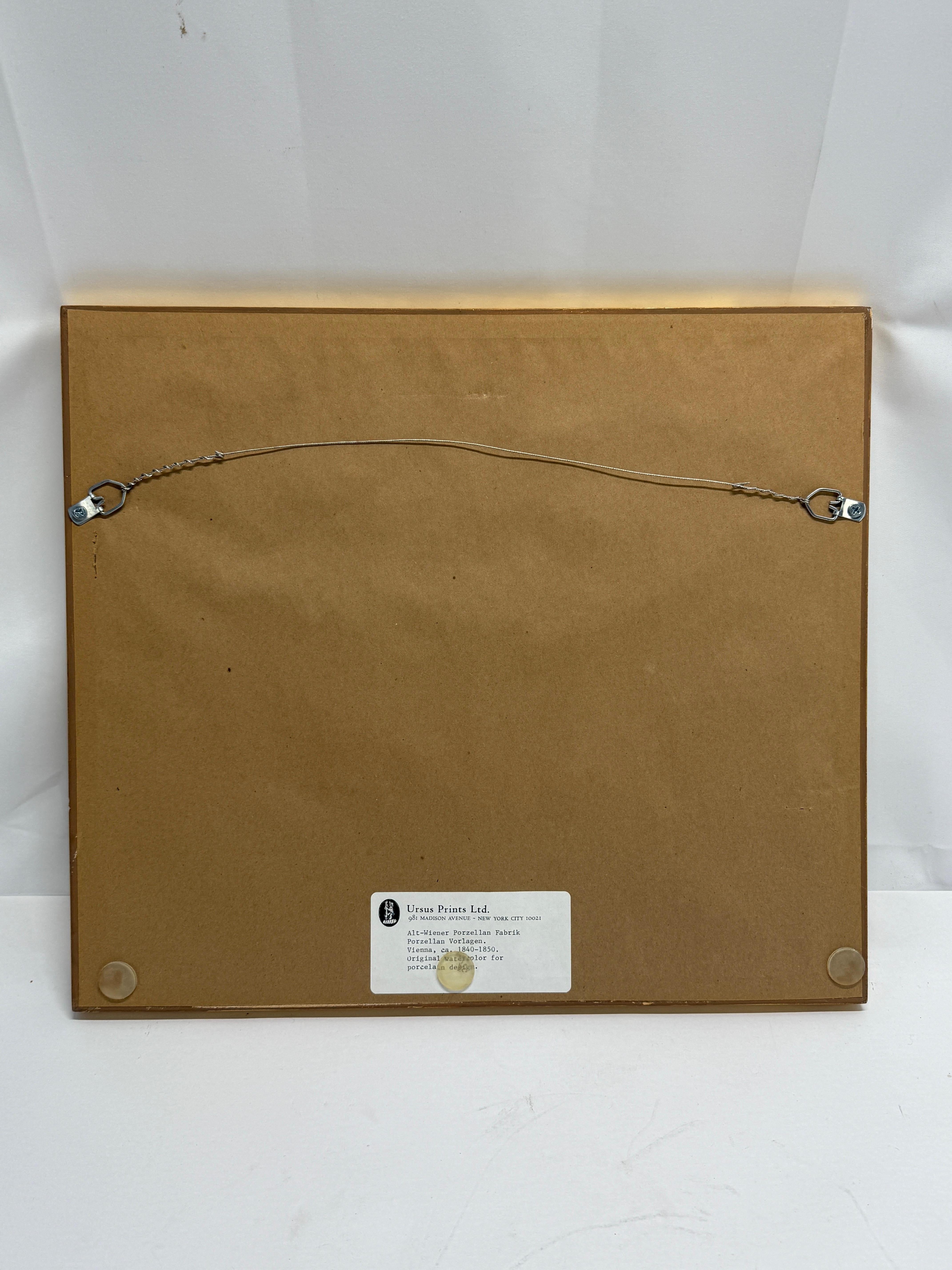 Acuarela de diseño de porcelana vienesa, Alt-Wiener Porzellan Fabrik, ca. 1840-1850 Seda en venta