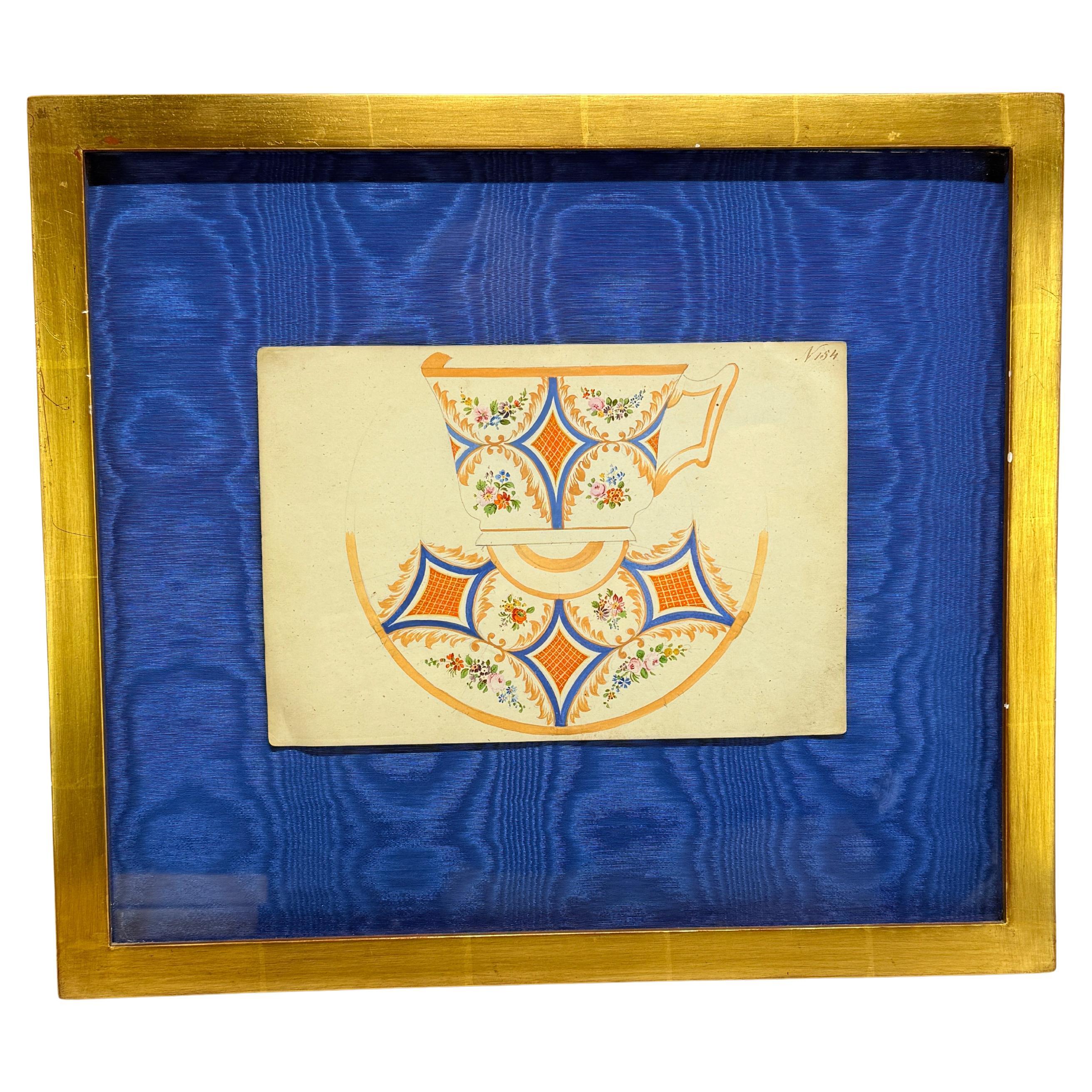 Viennese Porcelain Design Watercolor, Alt-Wiener Porzellan Fabrik, ca. 1840–1850