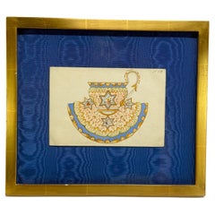 Wiener Porzellan Design Aquarell, Alt-Wiener Porzellan Fabrik, ca. 1840-1850